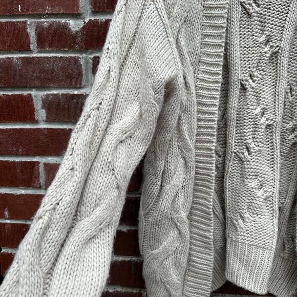 Chunky Cream Cable Knit Cardigan - Picture 3 of 5